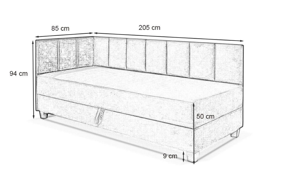 BOXBETT Kinderbett Eryk 80x200 cm mit Matratze und Bettkasten, links, hellgrau - Hellgrau, Kunststoff (80/200cm) - Margaret Hadas24