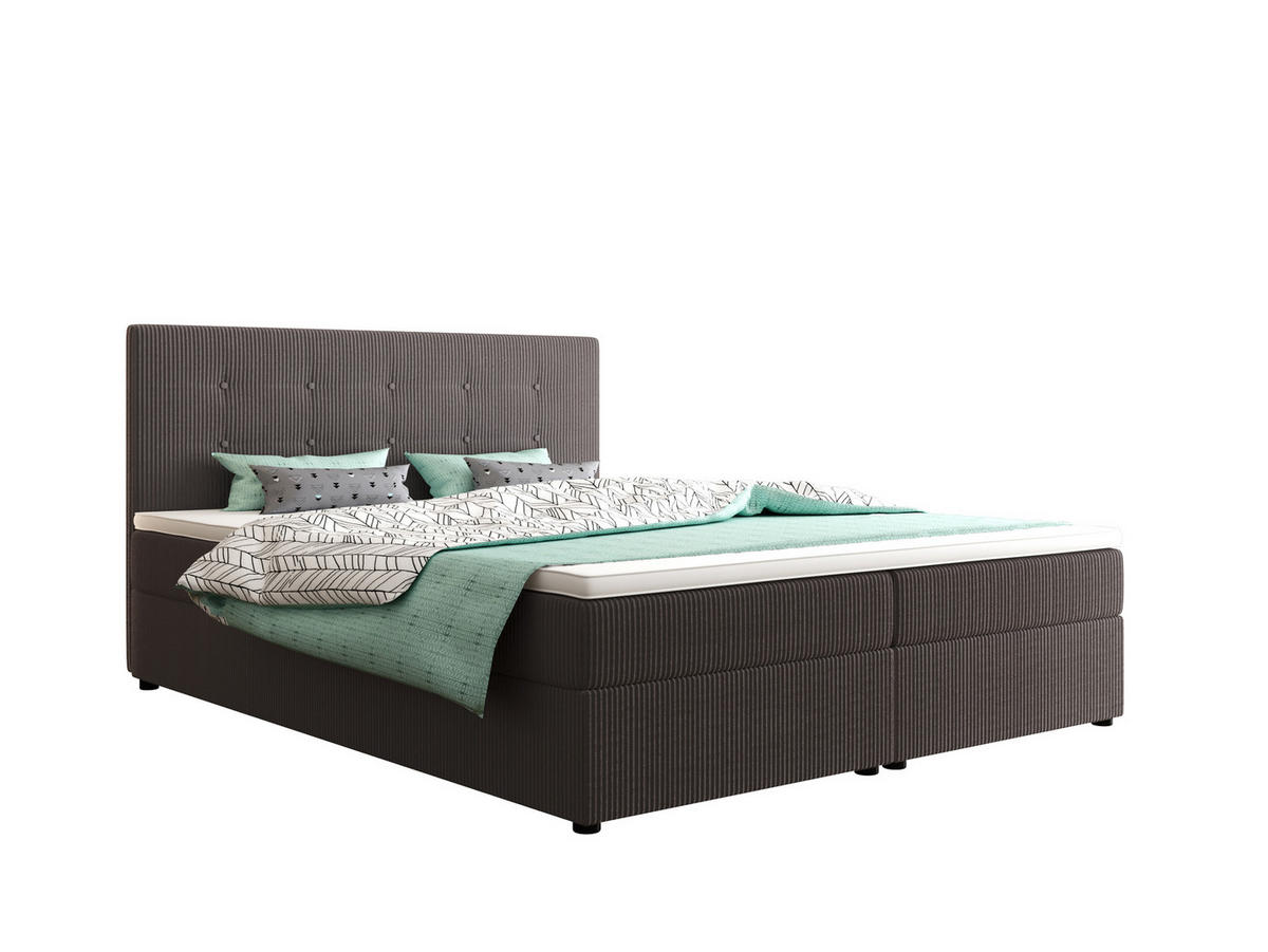 BOXBETT FADO 22 mit Matratze H3, Bonell und Topper 180x200 Zoom 21 - Grau, Holz/Textil (180/200cm) - Bedante