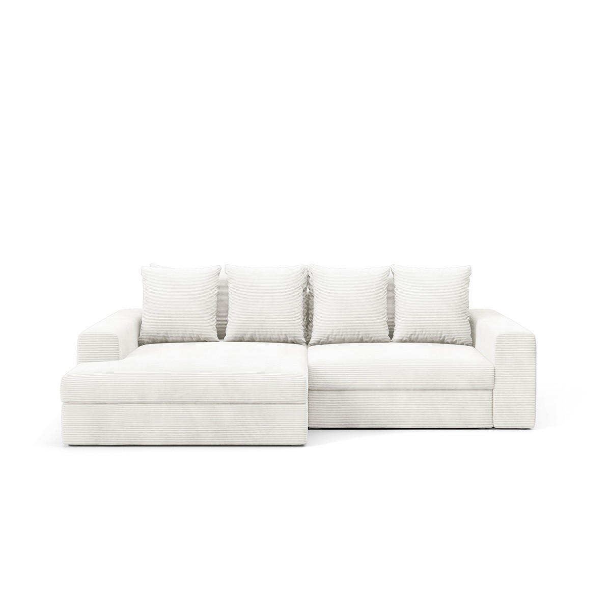 ECKSOFA Paola 3 Sitzplätze Cremefarben - Weiß, Holz (272/167cm) - Petits-meubles