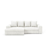 ECKSOFA Paola 3 Sitzplätze Cremefarben - Weiß, Holz (272/167cm) - Petits-meubles
