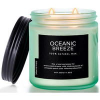 DUFTKERZE Oceanic Breeze Soja 330g 70h Brenndauer - Petrol, Paraffin (9.5cm)