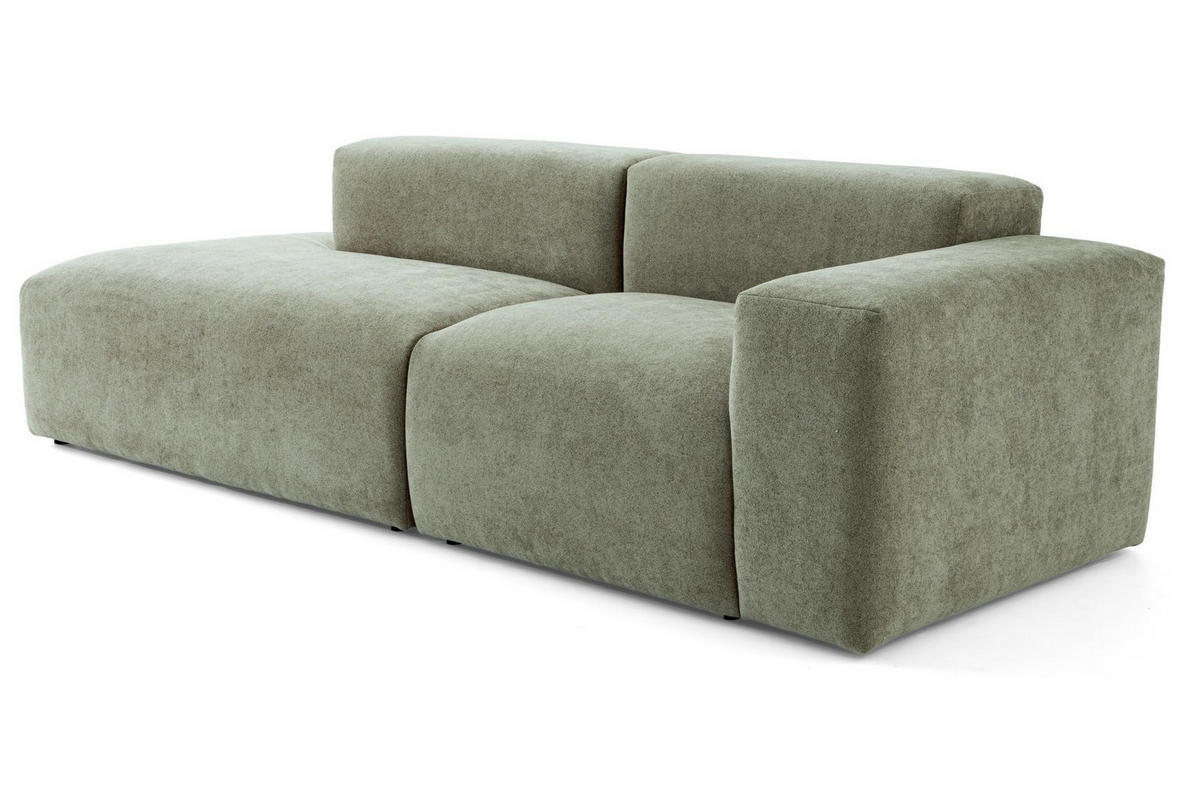 3-SITZER modulares Sofa HEAVEN SET 1 Links, Breite 255 cm Webstoff Grün - Schwarz/Grün, Holz/Kunststoff (255/71/102cm) - Muffo