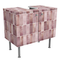 WASCHBECKENUNTERSCHRANK Metro Fliesen Keramikoptik Rosa 60/55/35 cm - Rosa, Holzwerkstoff (60/55/35cm) - Bilderwelten