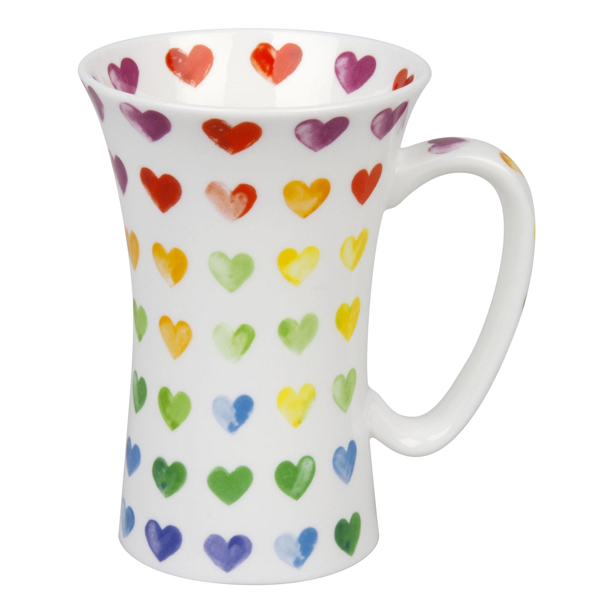 KAFFEEBECHER Colourful Cast Hearts - Naturfarben, Keramik (0.63L) - Könitz
