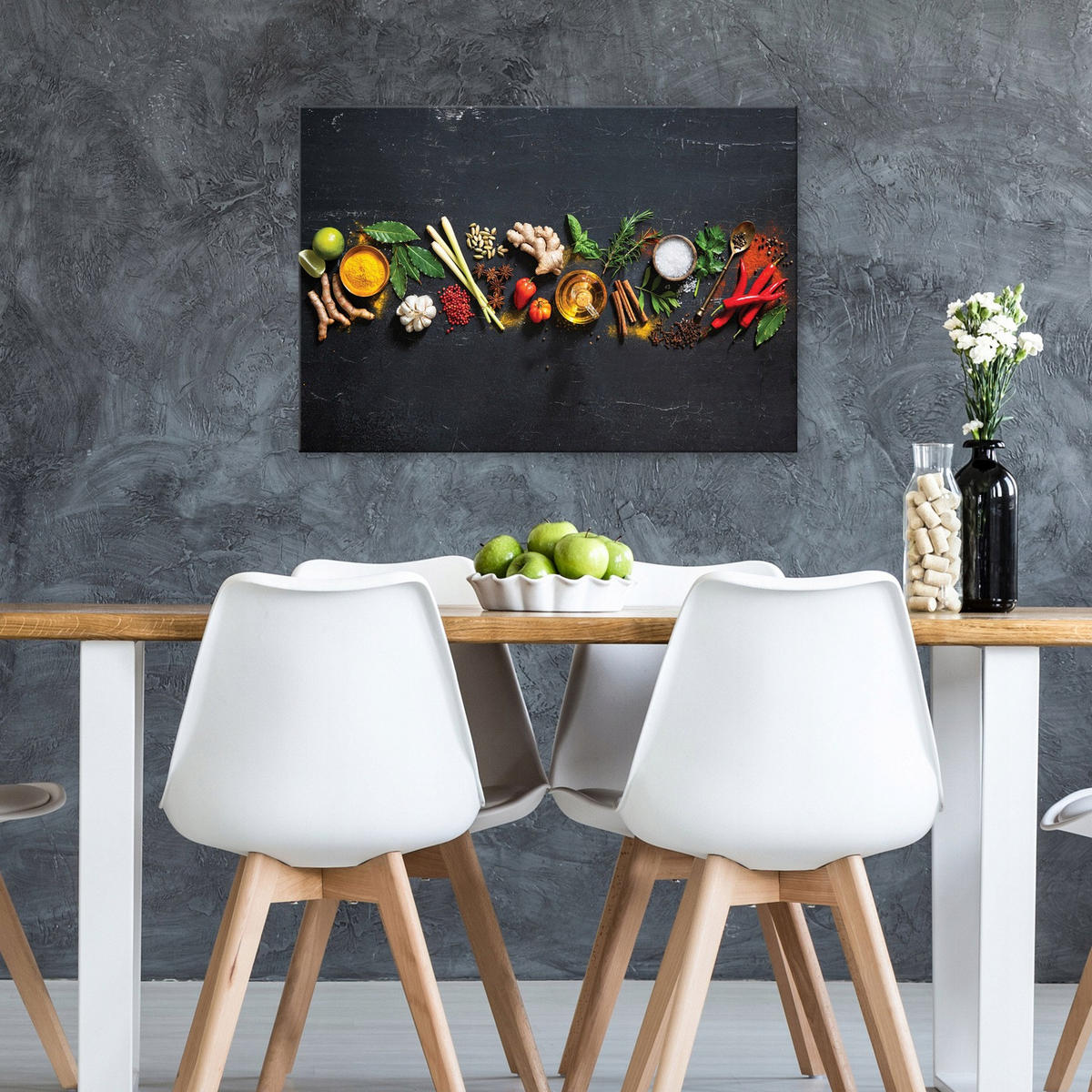 LEINWANDBILD Küche Gewürze Bilder 60x40 - Multicolor, Holzwerkstoff (60/40cm) - Wallarena