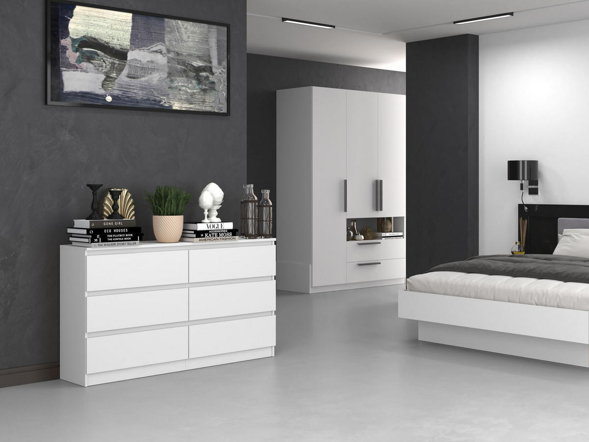 KOMMODE MALWA M6 140 - WEISS - Weiß, Holzwerkstoff (138/75/40cm) - CDF