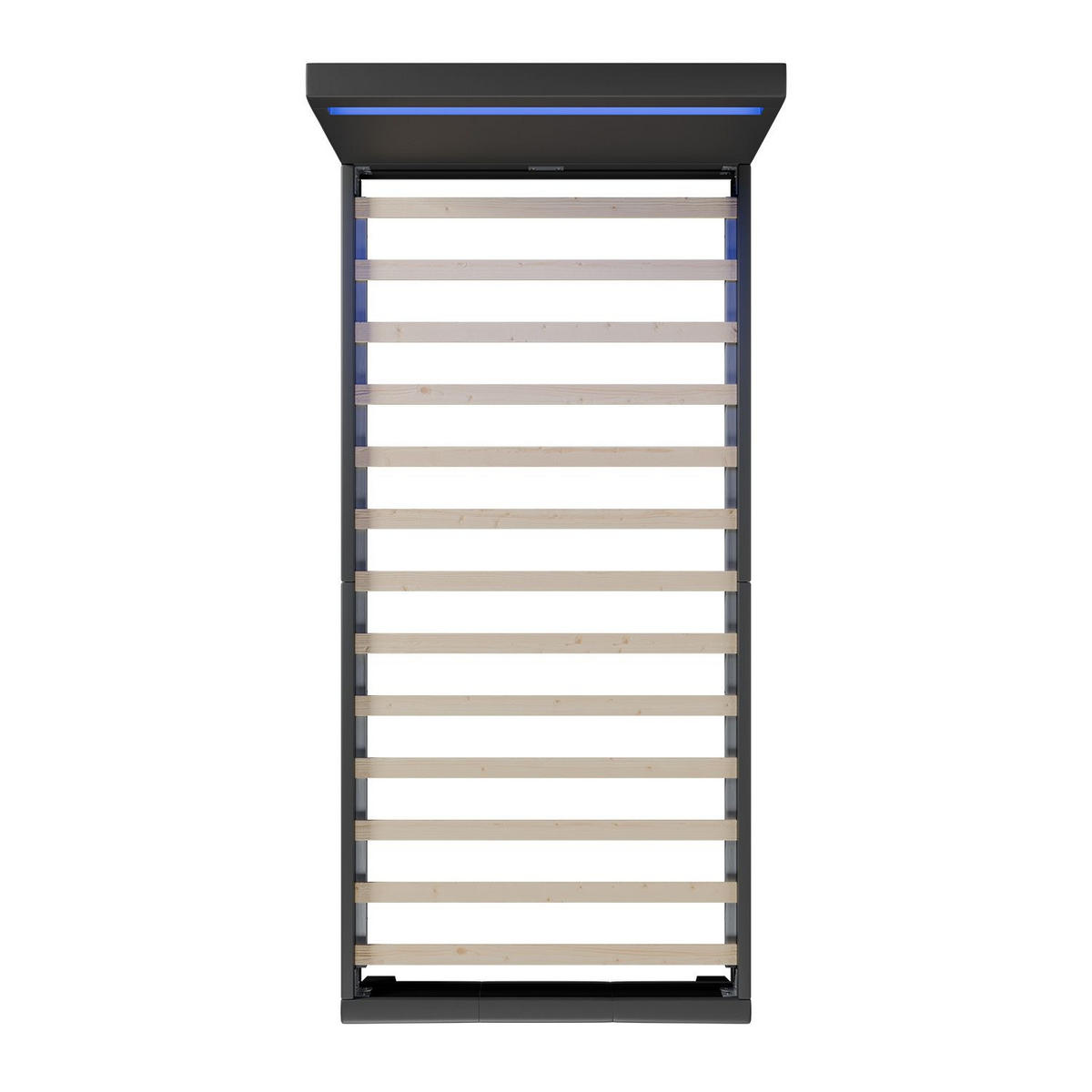 POLSTERBETT Paris mit LED dunkelgrau 90x200cm - Dunkelgrau, Holz (90/200cm) - Juskys