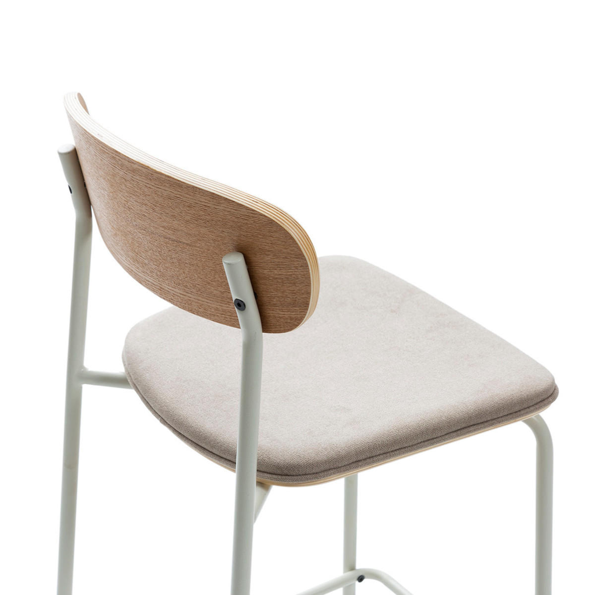 BARHOCKER (Set aus 2) aus Stoff mit schwarzen Metallbeinen - adriana 42/48/66 cm - Beige, Textil (48/66/42cm) - Calicosy