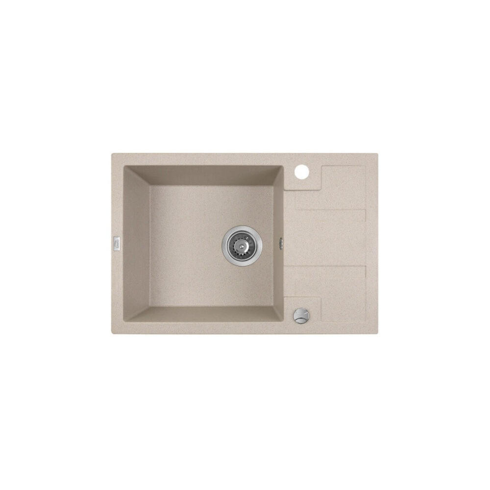 EINBAUSPÜLE Barbados Beige, Einzelbecken, 44/65/21,5 cm - Beige, Stein (44/21.5/65cm) - bad land