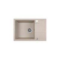 EINBAUSPÜLE Barbados Beige, Einzelbecken, 44/65/21,5 cm - Beige, Stein (44/21.5/65cm) - bad land