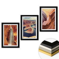 WANDBILDER 3er-Set - 20x30 cm Schwarzer Rahmen - Wasserfall in der Schlucht - Schwarz, Kunststoff (20/30cm) - ArtPrintCave