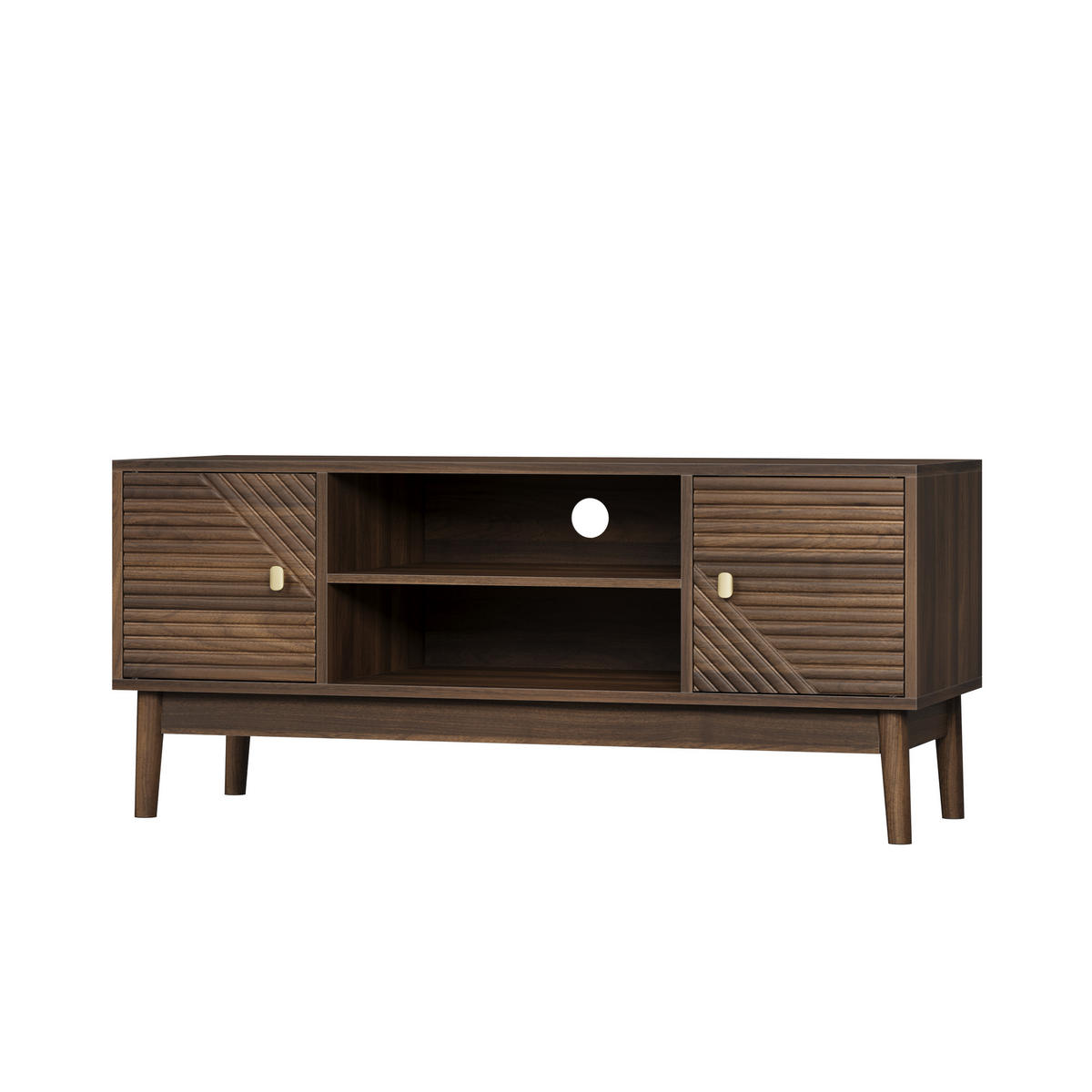 TV-ELEMENT 110/40/48 cm Walnuss mit Stauraum - Nussbaumfarben, Holz (110/48/40cm) - Oxeza