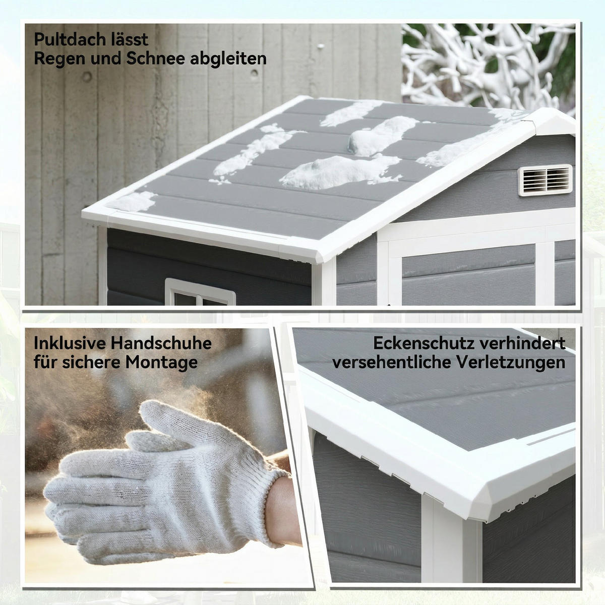 GERÄTESCHUPPEN DE-08099 abschließbar mit Doppeltür & Fenster Grau - Grau, Metall (183/210/134cm) - ComfortXL