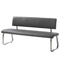 SITZBANK - Kunstleder - Grau, Kunststoff/Metall (175/86/59cm) - home24
