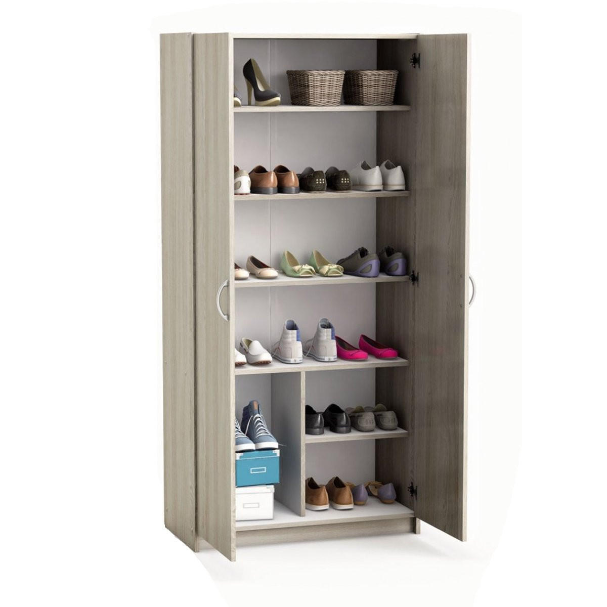 KLEIDERSCHRANK 2 Türen 5 Regale L79,7 cm Holzdekor - Multifunktion - Eiche Artisan, Holzwerkstoff (41.4/169.5/79.7cm) - Calicosy