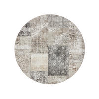 VINTAGE-TEPPICH George waschbar ø 160 cm rund - Grau, Kunststoff (160/160cm) - benuta