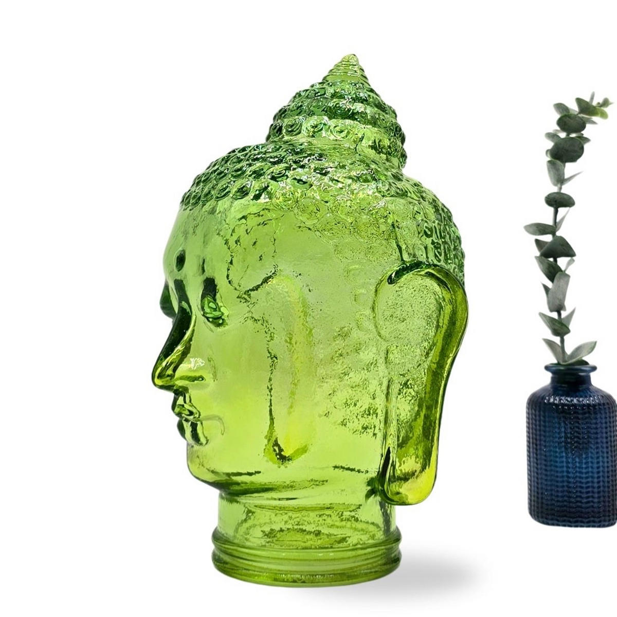 DEKO GLASKOPF THAI BUDDHA Glas, 30 cm Höhe T10 hellgrün - Hellgrün, Glas (19/30/19cm) - DESIGN DELIGHTS