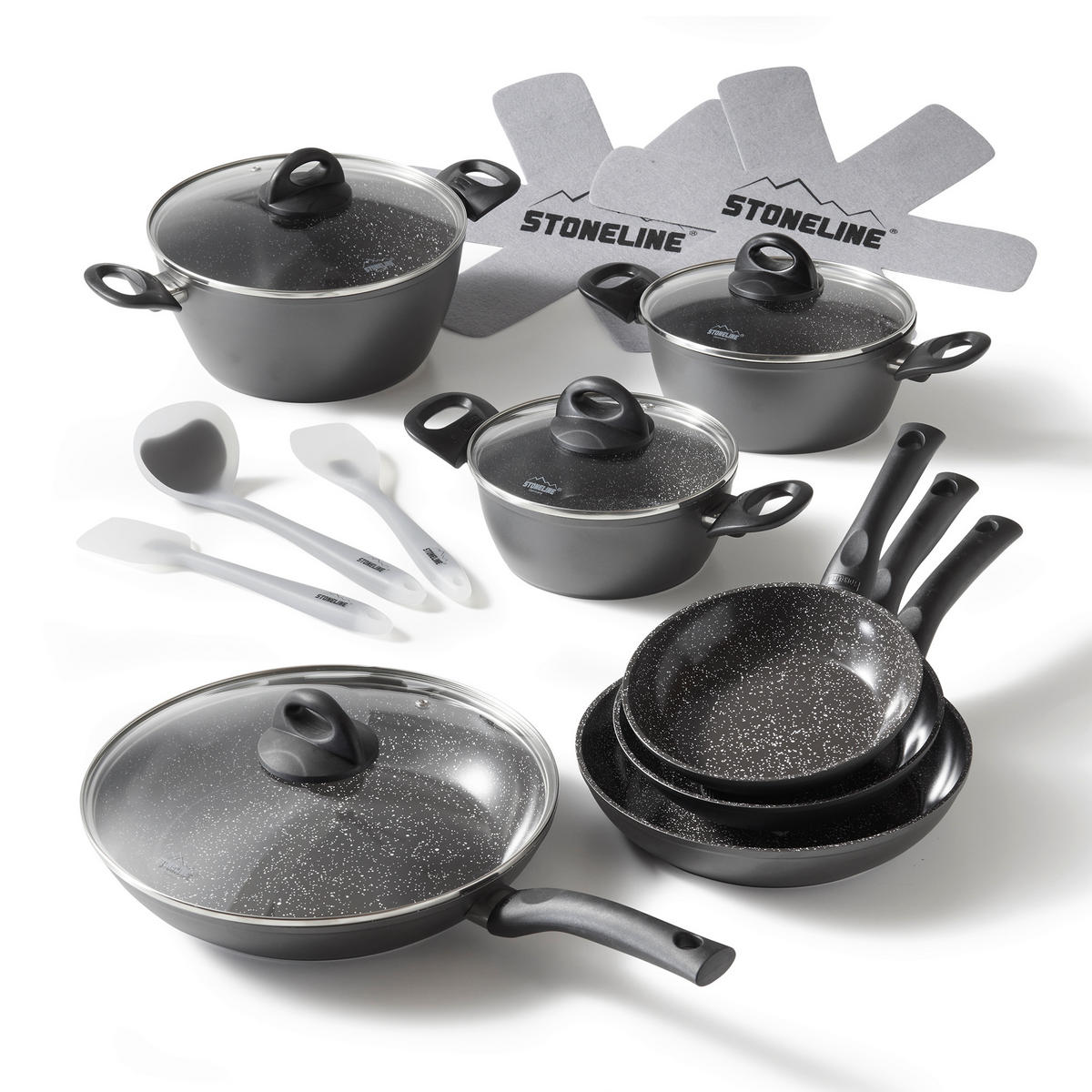 KOCHGESCHIRR SET 16-TEILIG - Grau, Metall - Stoneline