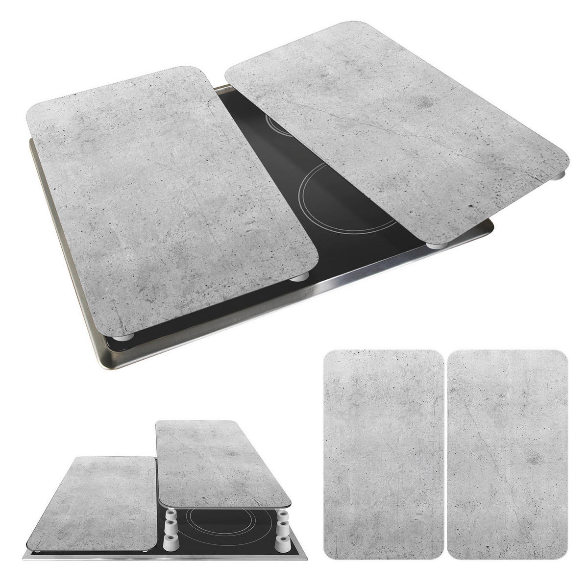 HERDABDECKPLATTEN aus Glas - Grau, Glas (30/5.5/52cm) - Wenko