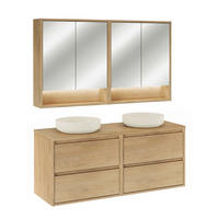 KOUPELNOVÝ NÁBYTEK 120cm Edmé 2er-Set Dřevo - hnědá, kompozitní dřevo (120/52.2/46cm) - Petits-meubles