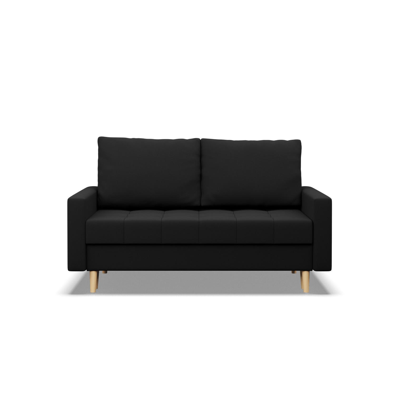 SOFA 2-SITZER MIT SCHLAFFUNKTIONELMA, Schwarz - Schwarz, Textil (152/88/92cm)