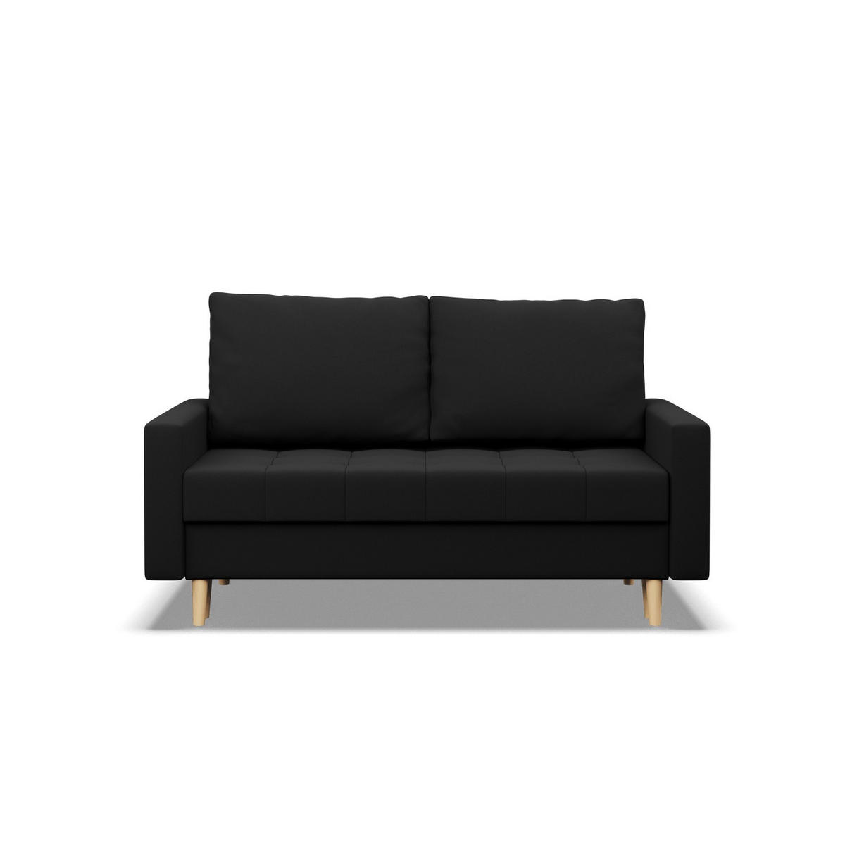 SOFA 2-SITZER MIT SCHLAFFUNKTION ELMA BONELL, Schwarz - Schwarz, Textil (152/92/92cm) - Mebligo