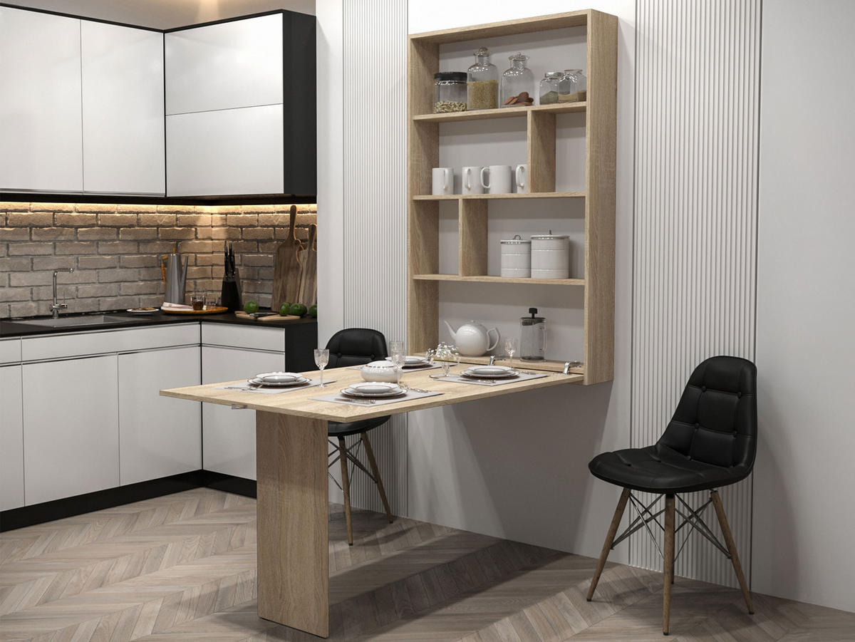 WANDKLAPPTISCH Abi - Sonoma Eiche, Holzwerkstoff (85/203/19cm) - MIRJAN24