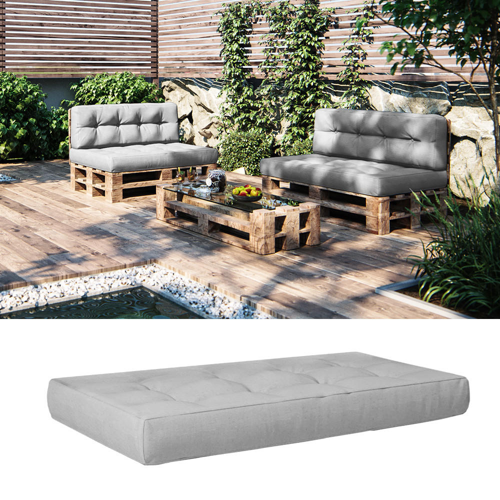 PALETTENKISSEN Grau 120 x 80 cm für Sitz - Grau, Textil (120/15/80cm) - Vicco
