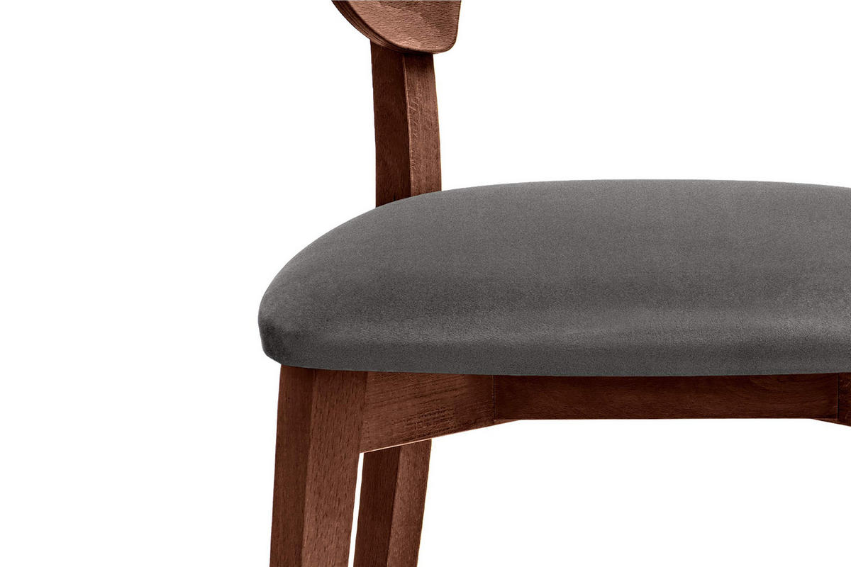 ESSZIMMERSTÜHLE LYCO (2er-Set), grau / Walnuss mittel - Walnussfarben/Grau, Holz/Buchenholz (47/81/45cm) - KONSIMO®