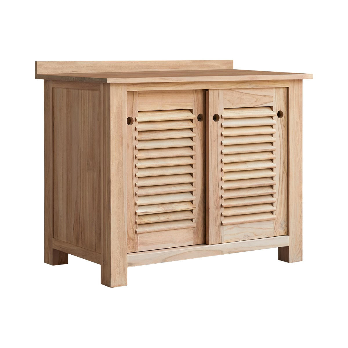 WASCHTISCHUNTERSCHRANK Coline Natur aus Teak - Naturfarben, Holz (95/80/57cm) - Tikamoon