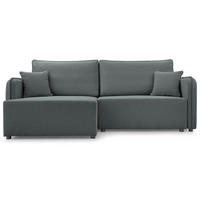 ECKSOFA Kassian, Grau Strukturstoff, linksseitig - Schwarz/Grau, Kunststoff/Textil (227/147cm) - Selsey