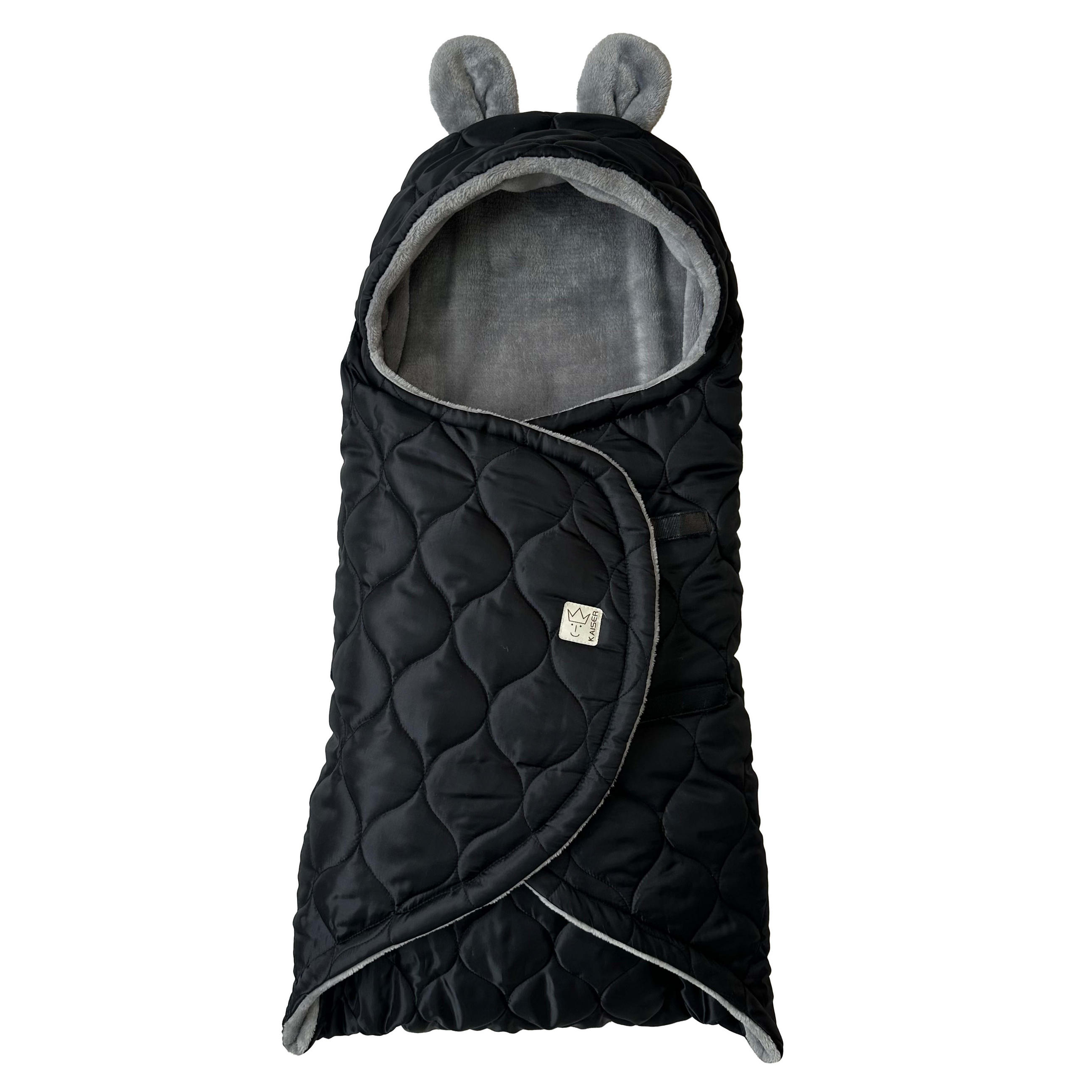 BABYSCHALENWRAP Recy Small, black/grey - Schwarz, Textil (32/7/77cm) - Kaiserbaby