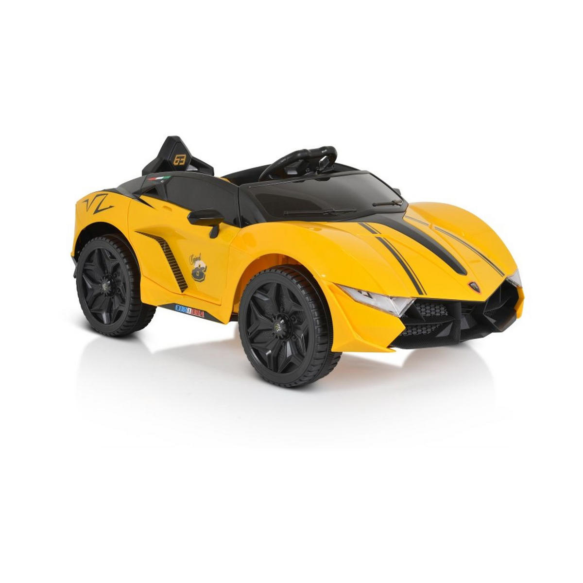 ELEKTROAUTO Cordoba MP3 gelb Anschluss, Fernbedienung, Gurt, Bluetooth - Gelb, Kunststoff (113/66/47cm) - Moni