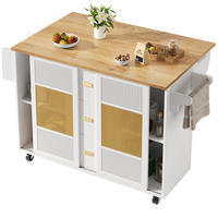 KÜCHENINSEL mit Klapptisch 146,85 x 70 x 90 cm Weiß - Weiß, Metall (70/90/146.85cm) - Beauniv