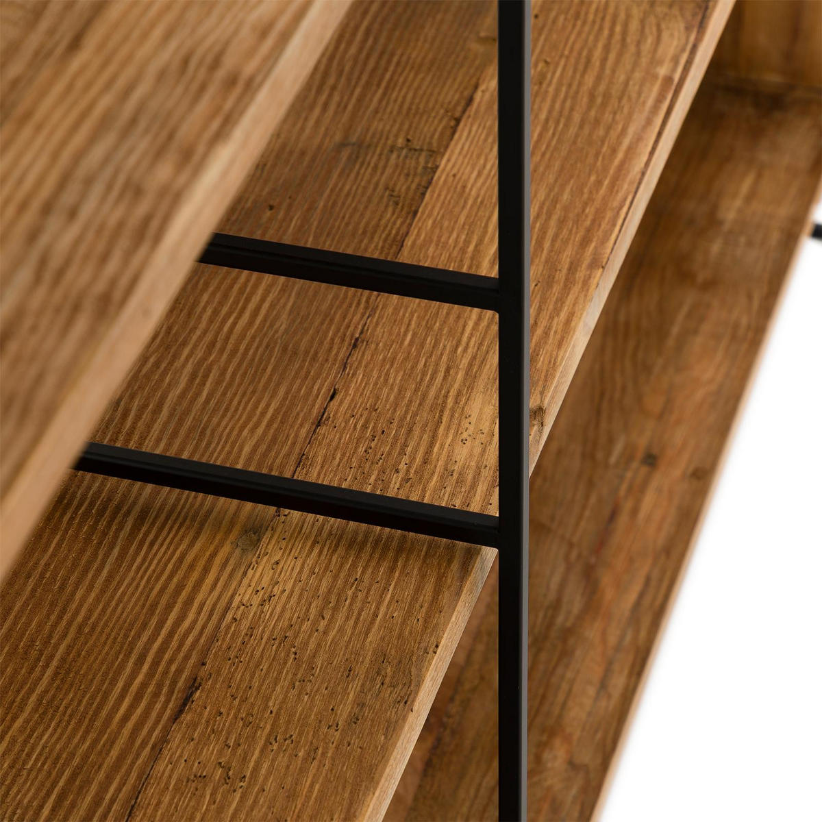 REGAL AMAGI natur, schwarz - Naturfarben, Holz (181/190/35cm) - IDIMEX