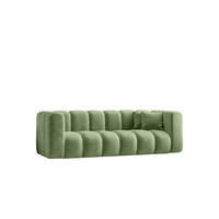 SOFA 3-Sitzer Modulares, Velvet-Stoff Riviera, Olive, GRAND - Olivgrün, Holz (230/70/89cm) - Kaiser Möbel