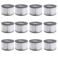 FILTERKARTUSCHE 12er Set für aufblasbare Pools - Grau, Textil (1/15/10cm)