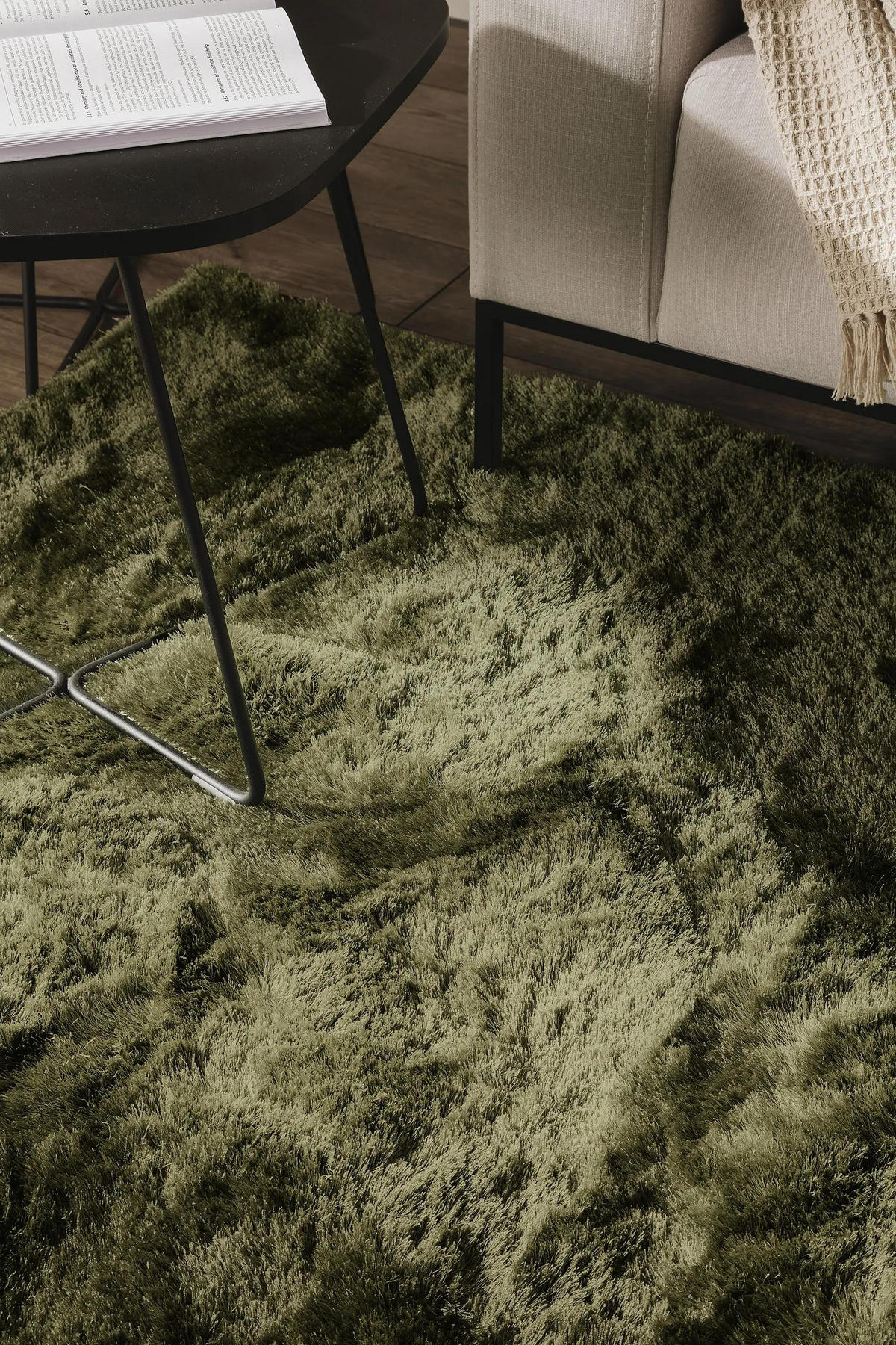 HOCHFLORTEPPICH Whisper Grün 240x340 cm - Grün, Textil (240/340cm) - benuta Nest