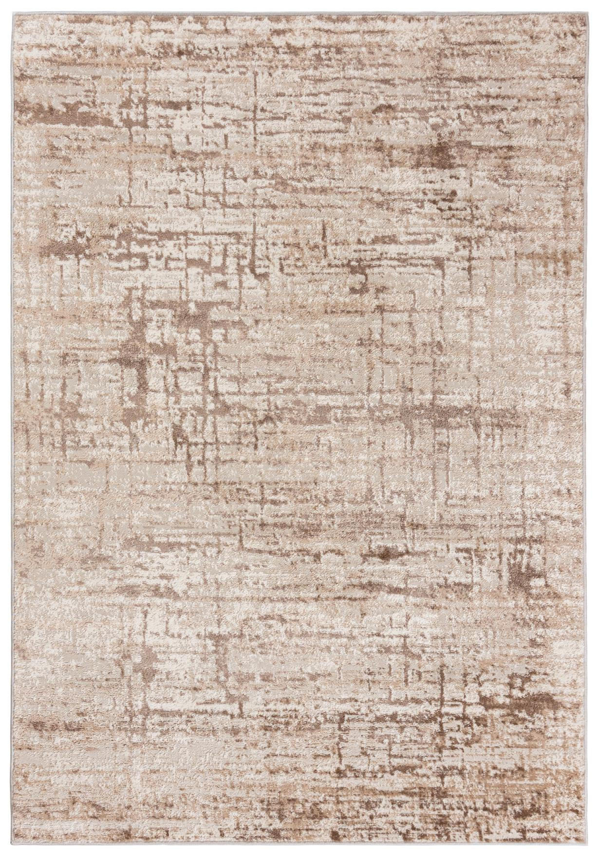 KOBEREC béžový krémový abstraktný - 200 x 300 cm - biela/écru, textil (200/300cm) - Mazovia