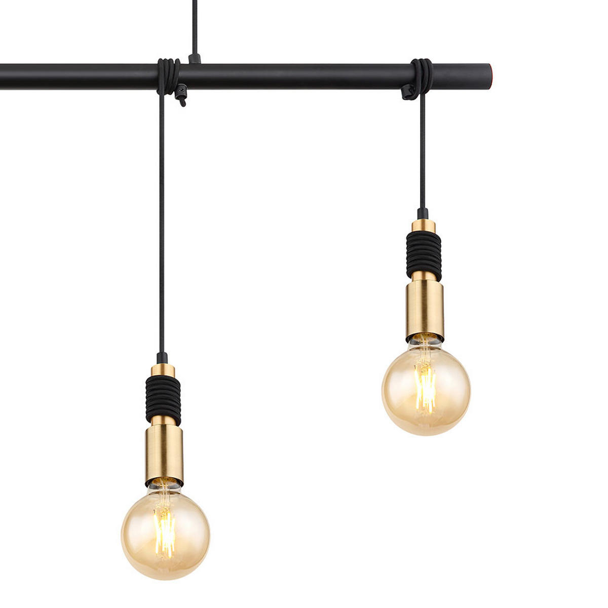 HÄNGELEUCHTE Messing Schwarz 4-Flammig - Schwarz, Metall (100/6/120cm) - Globo Lighting