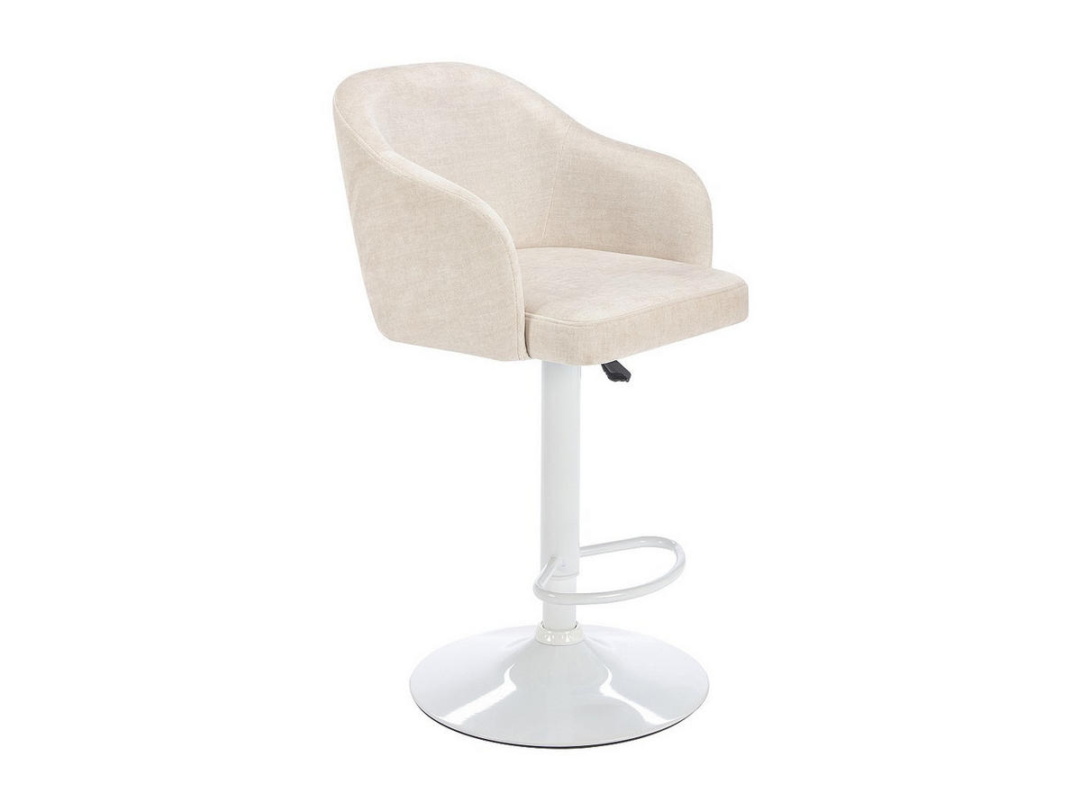 BARHOCKER - 52cm x 51cm - Polyester - cremefarben - CARSTEN - Creme, Textil (52/113/51cm) - Vente-Unique