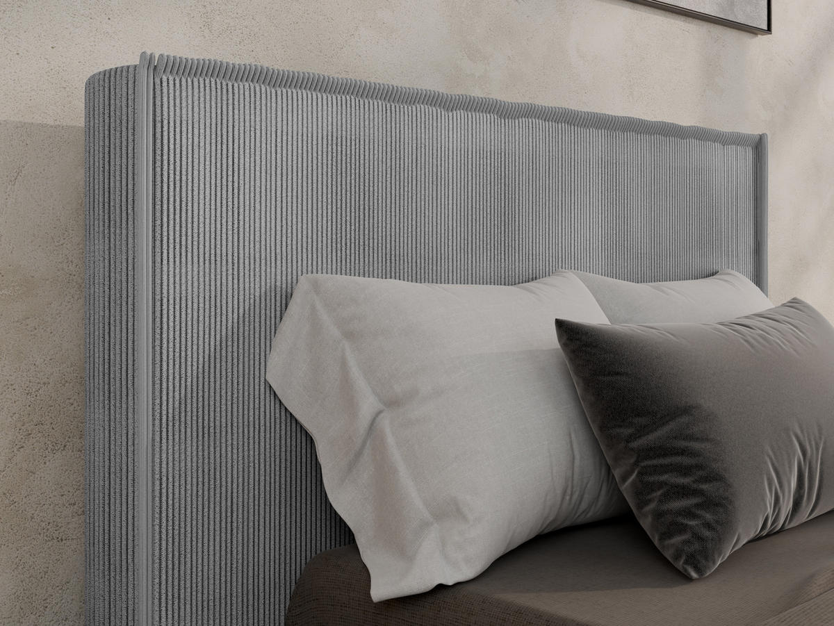 POLSTERBETT SANA100x200cm Elegantes Polsterbett für modernen Wohnstil , Federkernmatratze ELDAR (18cm), grau - Grau, Holz (100/200cm) - Panda Möbel