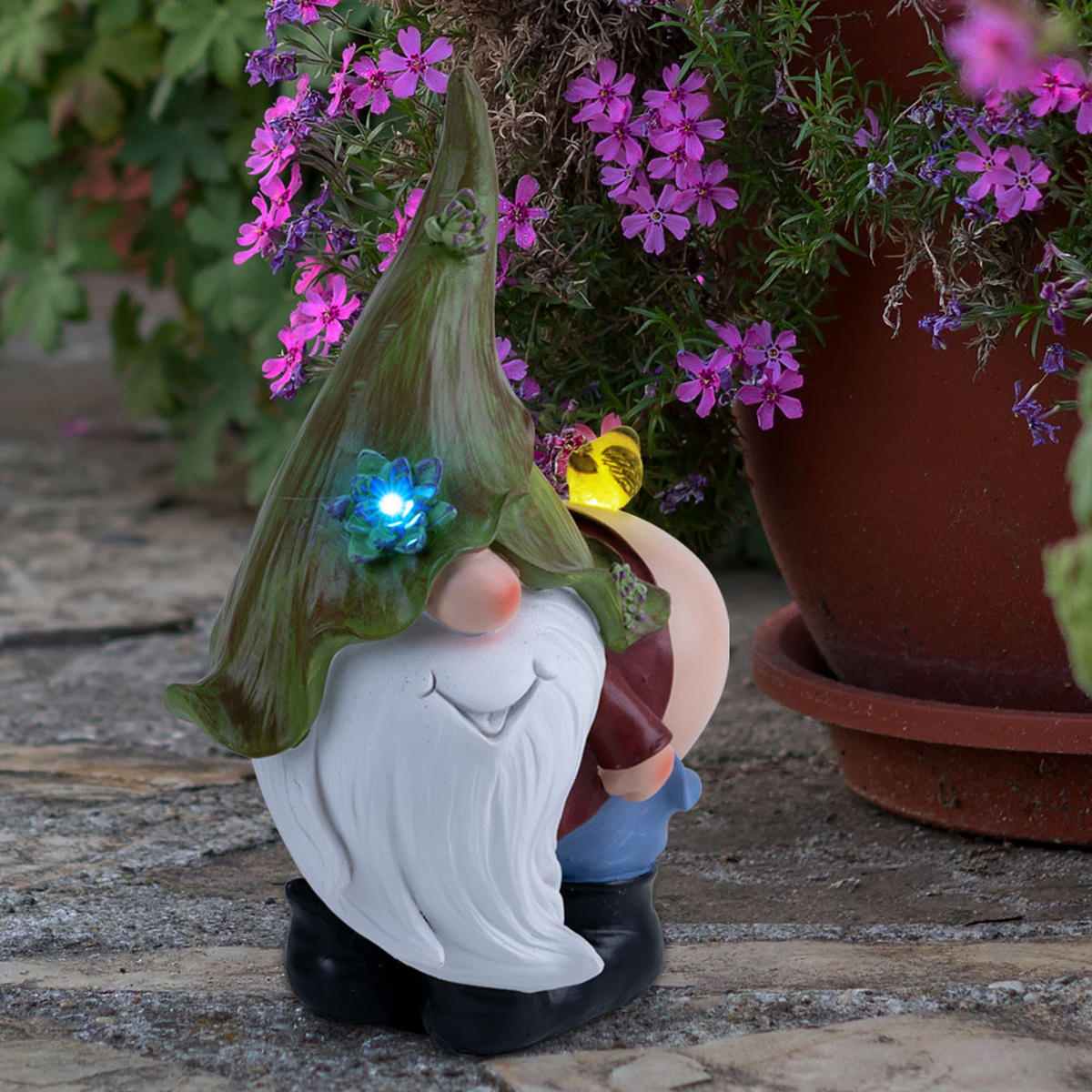 LED AUSSENLEUCHTE Gartenzwerg Bunt - Multicolor, Kunststoff (25.5/14.5/33.5cm) - Globo Lighting