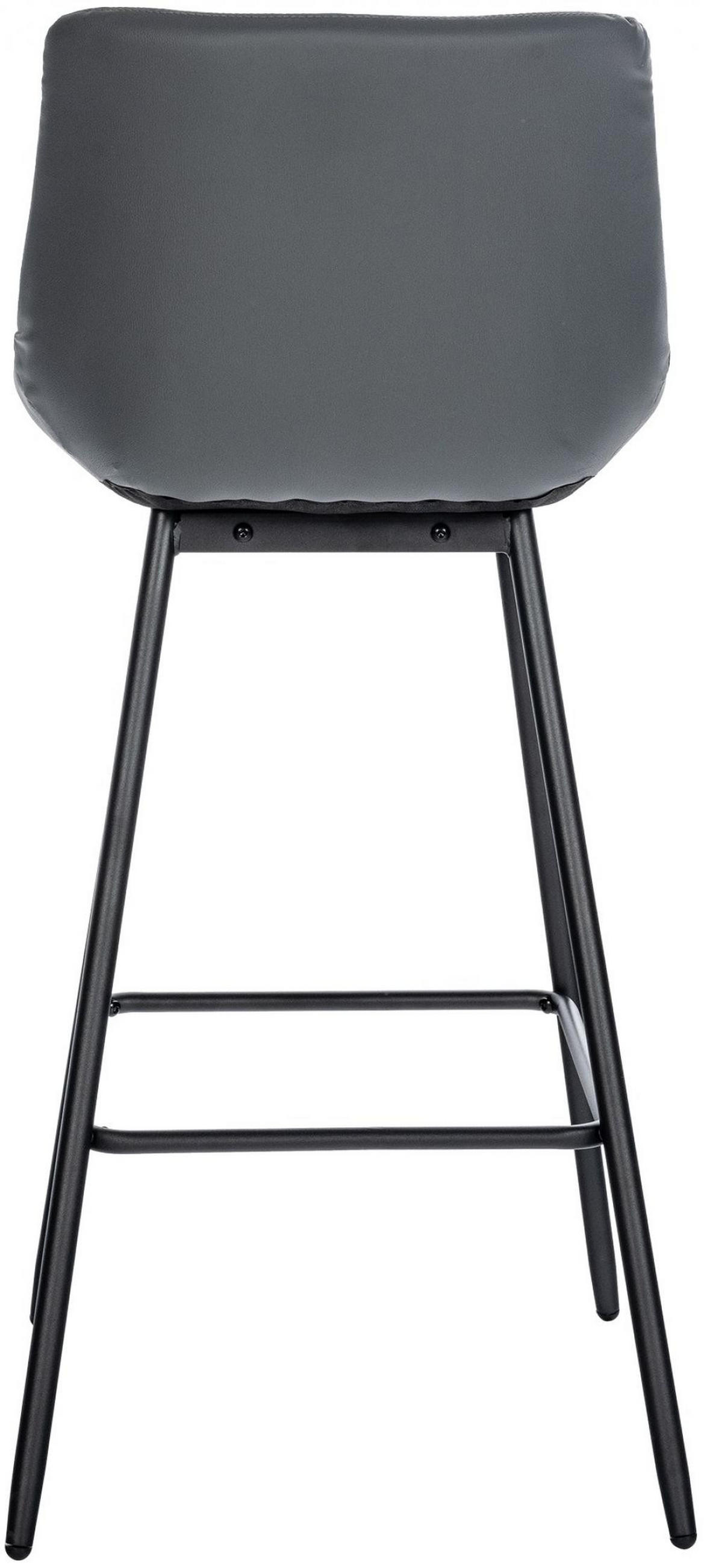BARHOCKER Lederlook grau - Schwarz/Grau, Textil/Metall (49/104/56cm) - CLP