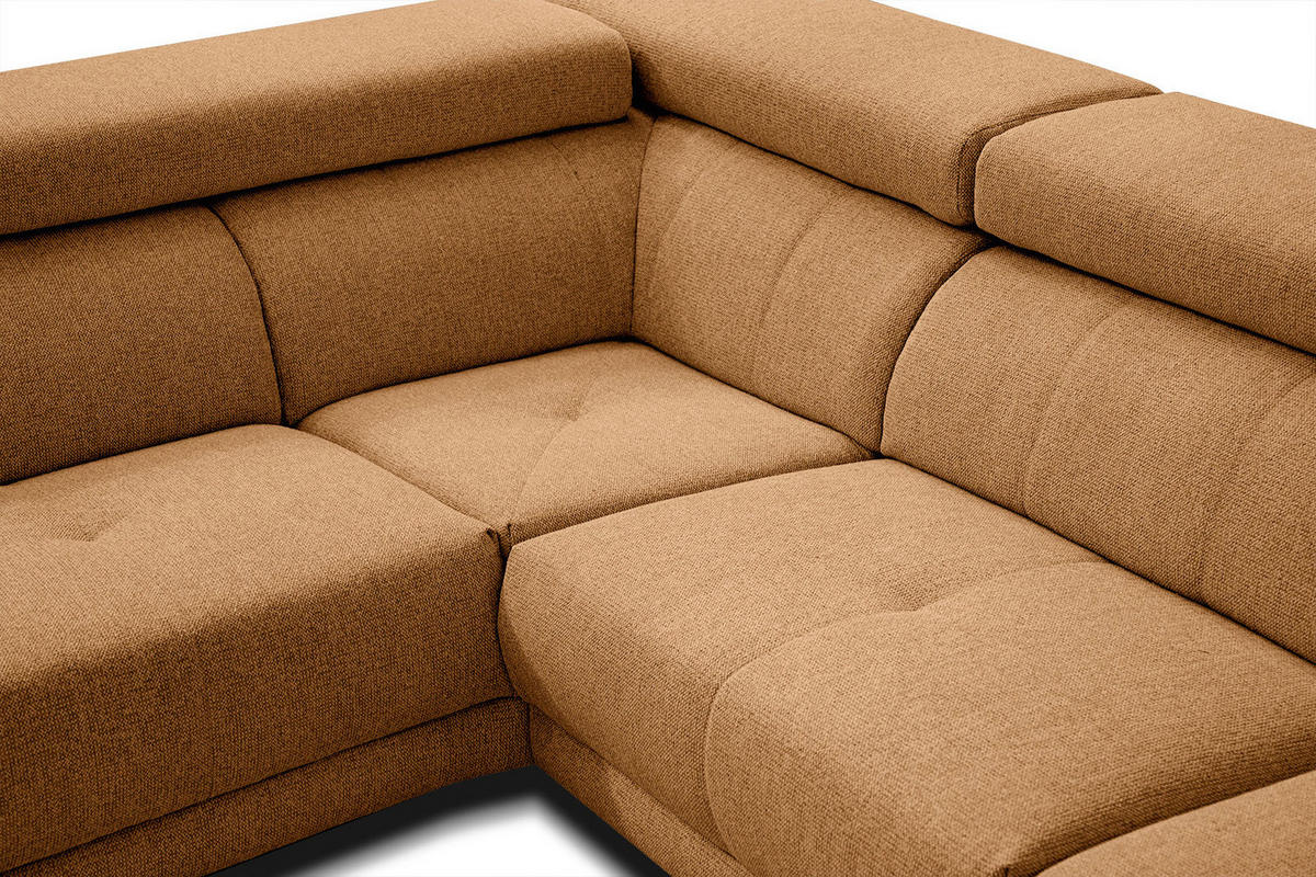 ECKSOFA MORELLO 5-Sitzer, orange - Schwarz/Orange, Holzwerkstoff/Textil (158/269cm) - Courtois Laville
