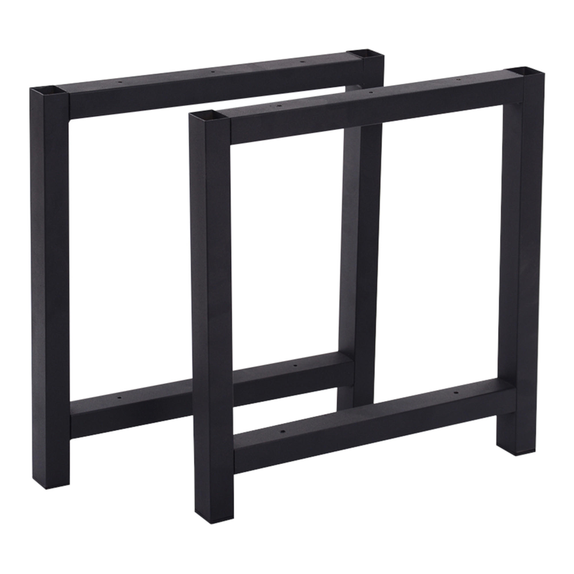 TISCHGESTELL-SET 2 TLG. Møn - Schwarz, Metall (45/43/4cm) - [en.casa]