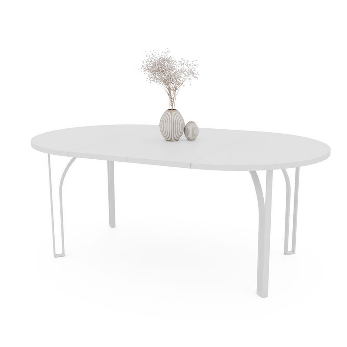AUSZIEHTISCH ASTRO 100/76 cm, Weiß - Weiß, Holzwerkstoff/Metall (100/100/76cm) - Idohome