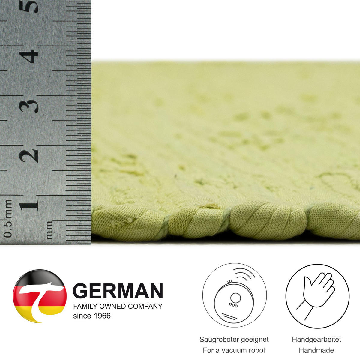 FLECKERLTEPPICH Chindi 70x140 cm - Limette, Textil (70/140cm) - Rug and Roll