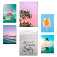 POSTER Set Mit 6 Sommer, Leuchtende Strandfarben A3 & A4 Rahmenlos - Klar, Papier (29/3cm) - Nacnic