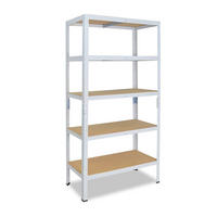 SCHWERLASTREGAL HOME 180x50x30 cm in weiß mit 5 Böden und 175 kg Traglast pro Boden - Creme, Metall (50/180/30cm) - shelfplaza